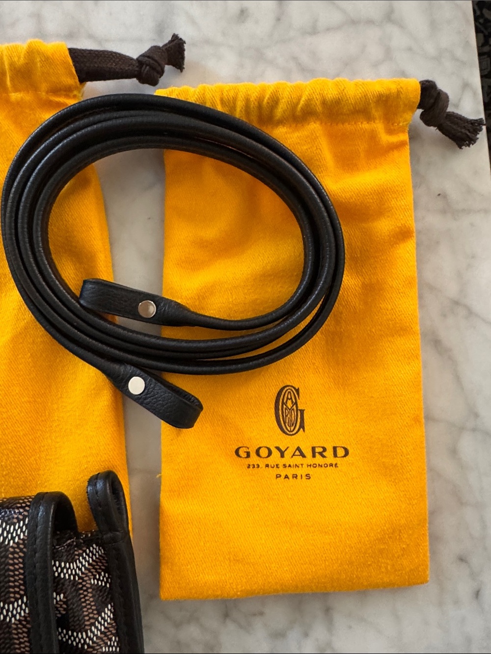 Goyard Plumet crossbody purse bag card Holder Detachable Strap black leather - Picture 3 of 16
